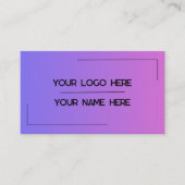 Aangepaste Logo Naam Minimalistische Moderne Profe Visitekaartje (Voorkant)
