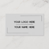Aangepaste Logo Naam Minimalistische Moderne Profe Visitekaartje (Voorkant)