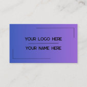 Aangepaste Logo Naam Minimalistische Moderne Profe Visitekaartje (Voorkant)