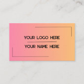 Aangepaste Logo Naam Minimalistische Moderne Profe Visitekaartje (Voorkant)