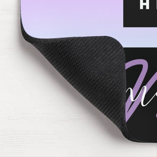 Aangepaste Logo naam Monogram Black Dusty Paars Muismat (Hoek)