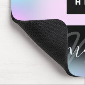 Aangepaste Logo Naam Monogram Holograaf Roze BLAUW Muismat (Hoek)