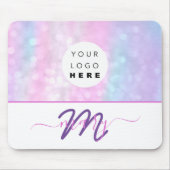 Aangepaste Logo Naam Monogram Holograaf Unicorn Pi Muismat (Voorkant)