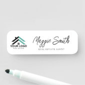 Aangepaste logo naam positie makelaar naamplaatje (In situ)