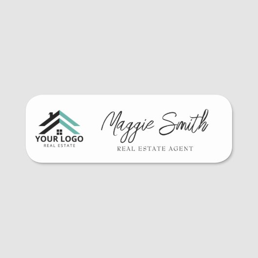 Aangepaste logo naam positie makelaar naamplaatje (Voorkant)