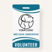 Aangepaste Logo Naam Professionele Vrijwilliger ID Badge (Voorkant)