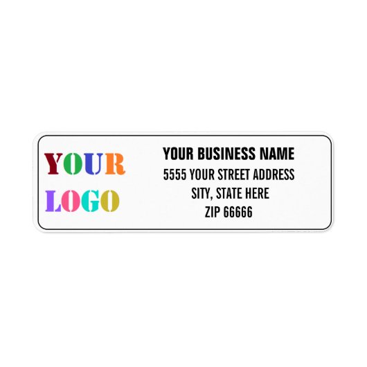 Aangepaste logo naam retouradres labels voorbeeld (Voorkant)