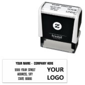 Aangepaste Logo Naam Retouradres Stempel (In situ)