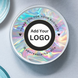 Aangepaste Logo Naam Social Holografisch Dank Je  Ronde Sticker
