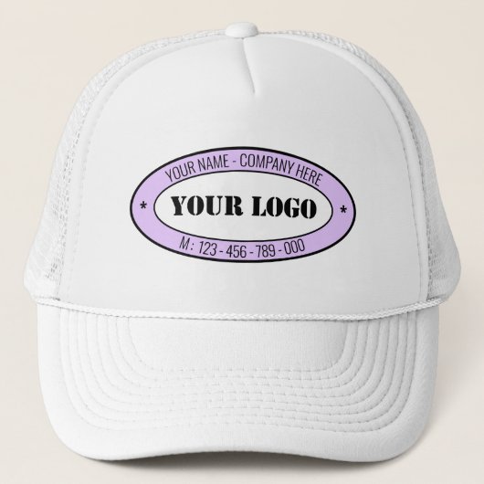 Aangepaste Logo Naam Telefoon Promotie Business St Trucker Pet (Voorkant)