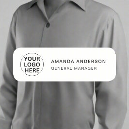 Aangepaste Logo - Naam - Titel Hier l Zwart & Wit Naamplaatje