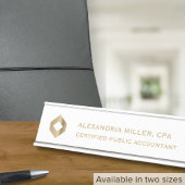 Aangepaste Logo Naam Titel Professional Bureau Naambordje