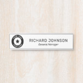 Aangepaste Logo Naam Titel Werknemer Kantoor Deurbordje (Voorkant)