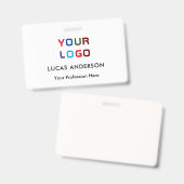 Aangepaste logo naam titel witte identiteitskaart badge (Voor- en achterkant)