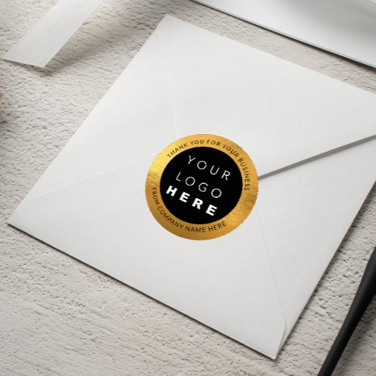 Aangepaste Logo naam Web Golden Folie Bedankt Ronde Sticker