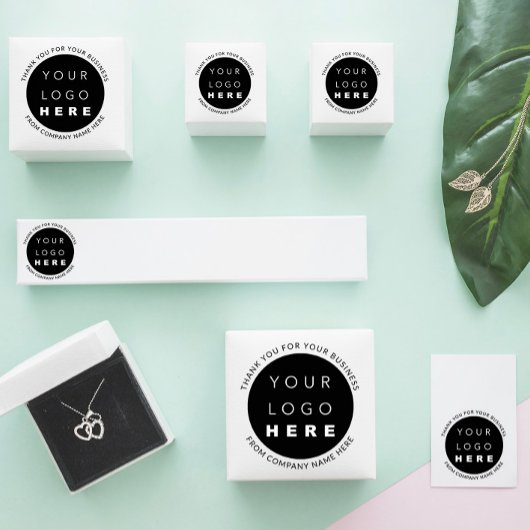 Aangepaste Logo Naam Web Modern WhiteBedankt Ronde Sticker