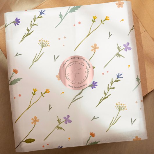 Aangepaste Logo naam Web Roos Gold Hartelijk dank Ronde Sticker