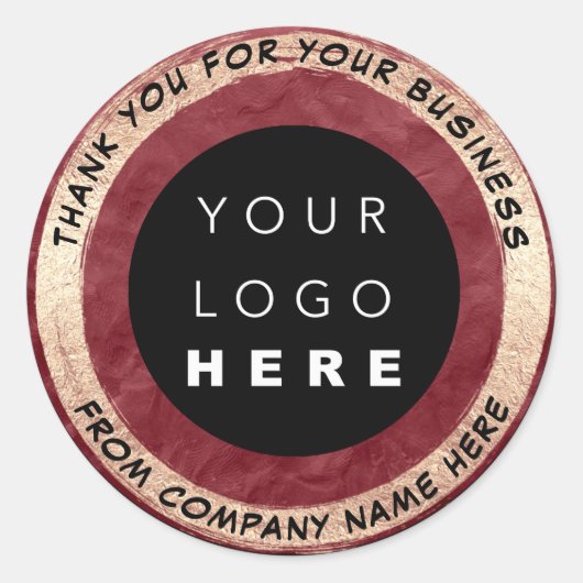 Aangepaste Logo Naam Web Seal Goud Bruin Ronde Sticker (Voorkant)