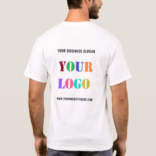 Aangepaste Logo Naam Website Bedrijf T-shirt Sjabl