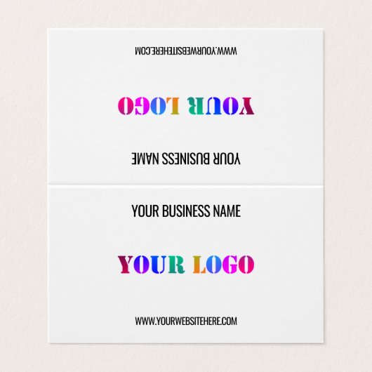 Aangepaste Logo-naam Website Business Card Templat Visitekaartje (Buitenkant ongevouwen)