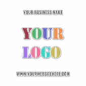 Aangepaste Logo Naam Website Business Promo Sticke Sticker (Voorkant)