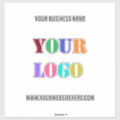 Aangepaste Logo Naam Website Business Promo Sticke Sticker (Vel)