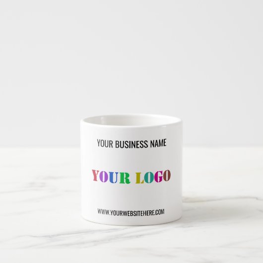 Aangepaste Logo Naam Website Espresso Cup Kop (Voorkant)