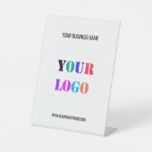 Aangepaste Logo Naam Website Gepersonaliseerde Ped Reclamebord Met Voetstuk (Voorkant)