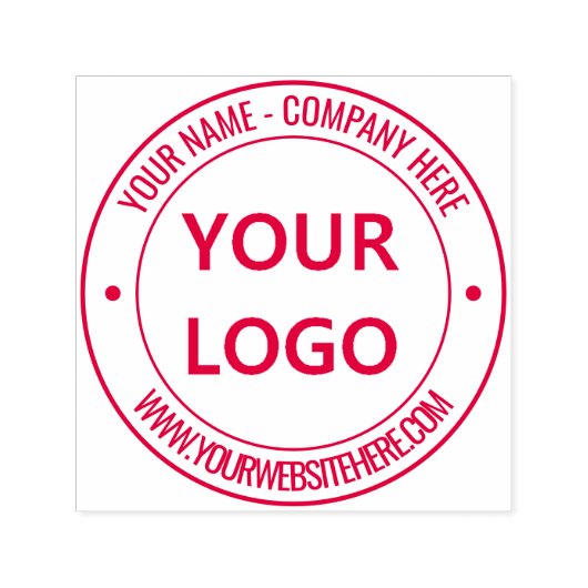 Aangepaste Logo naam Website Gepersonaliseerde pro Zelfinktende Stempel (Design)