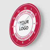 Aangepaste Logo naam Website Kleur op maat - Rood Grote Klok (Hoek)