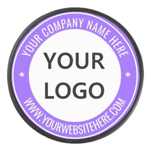 Aangepaste Logo Naam Website Kleuren Hockey Puck C (Voorkant)
