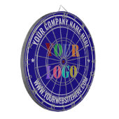 Aangepaste Logo Naam Website - Kleurenbord - Uw kl Dartbord (Voorkant Links)