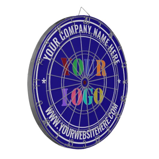 Aangepaste Logo Naam Website - Kleurenbord - Uw kl Dartbord (Voorkant Links)