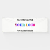 Aangepaste Logo Naam Website Promotiebanner Spandoek (Horizontaal)