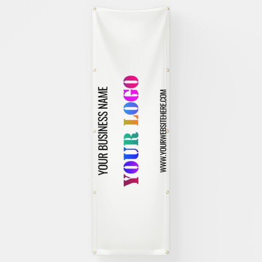 Aangepaste Logo Naam Website Promotiebanner Spandoek (Verticaal)