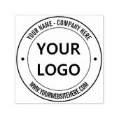 Aangepaste Logo Naam Website Ronde Zelfinkkend Ste Zelfinktende Stempel (Design)