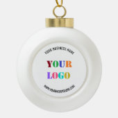 Aangepaste Logo naam Website speciale acties Keramische Bal Ornament (Voorkant)