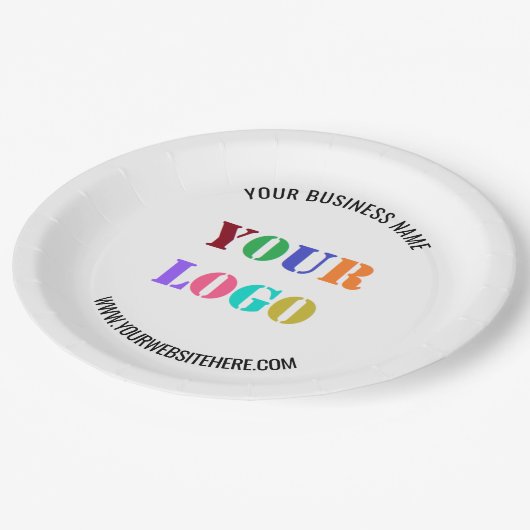 Aangepaste Logo naam Website speciale acties Papieren Bordje (Gekanteld)