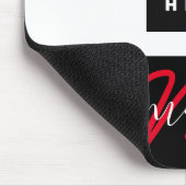 Aangepaste Logo naam zwart zwart wit rood Muismat (Hoek)