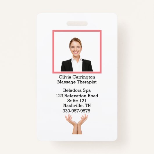 Aangepaste Logo naamplaatje voor foto-streepjescod Badge (Voorkant)