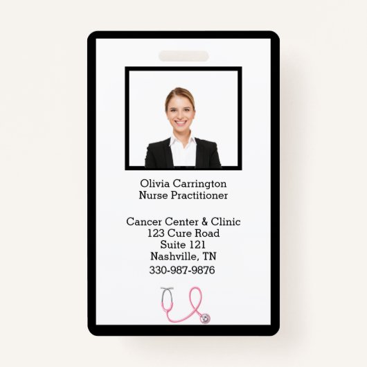 Aangepaste Logo naamplaatje voor foto-streepjescod Badge (Voorkant)