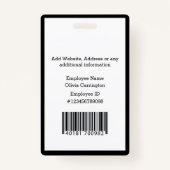 Aangepaste Logo naamplaatje voor foto-streepjescod Badge (Achterkant)