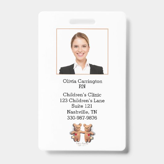 Aangepaste Logo naamplaatje voor foto-streepjescod Badge (Voorkant)