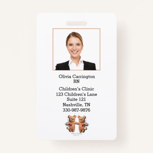 Aangepaste Logo naamplaatje voor foto-streepjescod Badge (Voorkant)