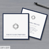 Aangepaste Logo Navy Blue Border Vierkante Visitekaartje