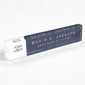 Aangepaste Logo Navy Blue Elegant Professional Naambordje