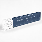 Aangepaste Logo Navy Blue Elegant Professional Naambordje