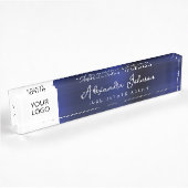 Aangepaste Logo Navy Blue Elegant Professional Naambordje