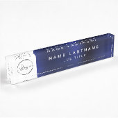 Aangepaste Logo Navy Blue Metallic Professional Naambordje