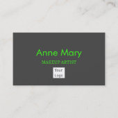 Aangepaste Logo Neon Groene Make-up Artiest Salon  Visitekaartje (Voorkant)